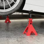 Lot de 2 chandelles voiture chandelles de levage capacité 3 tonnes hauteur réglable 290-418mm goupille de sécurité rouge