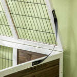 Clapier à lapins cage lapin intérieur, avec bac amovible, 2 portes verrouillables, échelle, 90 x 53 x 87 cm, café