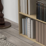 Bibliothèque étagère de rangement avec 2 compartiments et étagère réglable, 60 x 24 x 63 cm, effet bois naturel-8