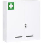 Armoire à pharmacie 6 étagères avec serrure et 2 clés de sécurité, 55x18x60 cm, blanc
