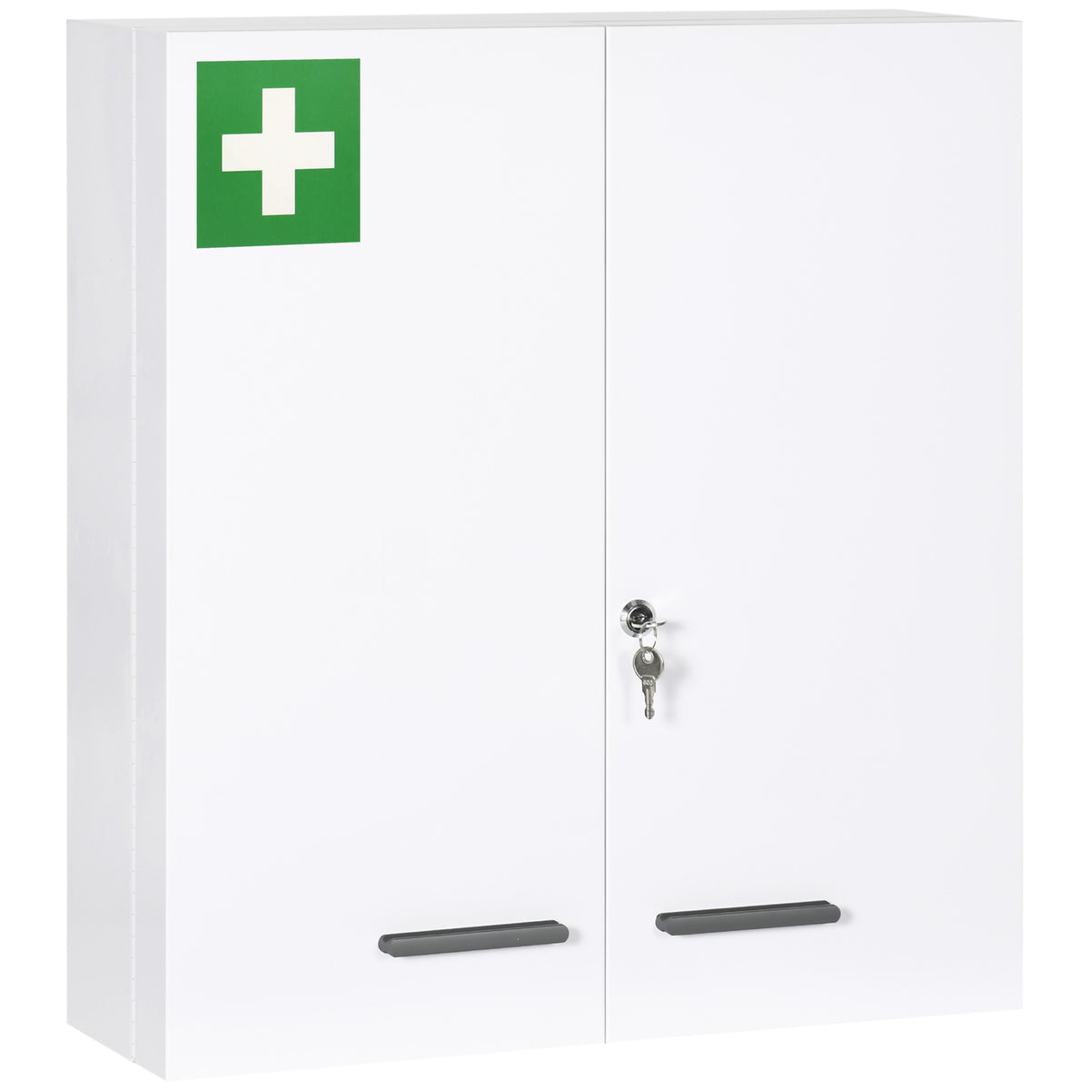 Armoire à pharmacie 6 étagères avec serrure et 2 clés de sécurité, 55x18x60 cm, blanc