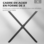 Lot de 2 pieds de table en forme en croix 70 x 72 cm design industriel pour table basse table de chevet noir