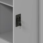 Armoire de Bureau Métallique, 80 x 40 x 92,5 cm, Meuble de Rangement en Acier avec Serrure, Étagère Réglable, Gris