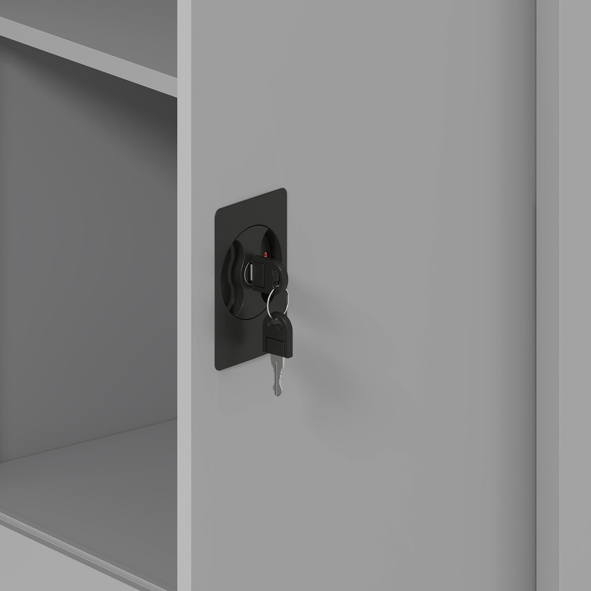 Armoire de Bureau Métallique, 80 x 40 x 92,5 cm, Meuble de Rangement en Acier avec Serrure, Étagère Réglable, Gris