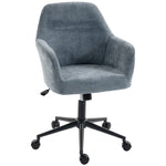 Chaise Bureau Ergonomique, Fauteuil de Bureau en Chenille avec Hauteur Réglable, Fonction Bascule, Bleu