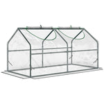 Serre de jardin mini serre 2 fenêtres enroulables couverture en PVC 120 x 60 x 60 cm transparent
