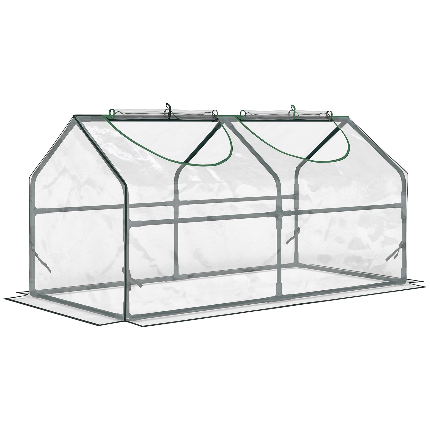 Serre de jardin mini serre 2 fenêtres enroulables couverture en PVC 120 x 60 x 60 cm transparent