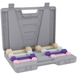 Ensemble d'haltères total 10 Kg - paires de 0,5/1/1,5/2 Kg avec mallette - entraînement musculaire - métal PU multicolore