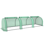 Mini Serre de Jardin Serre à tomates 3,5L x 1l x 0,8H m Acier PE Haute densité 140 g/m² Anti-UV 3 fenêtres vert