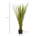 Plante artificielle type agave en pot hauteur 90 cm, 16 feuilles, interieur extérieur, grand réalisme