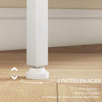 Buffet meuble de cuisine à 3 niveaux avec 2 portes grillagées avec étagère réglable 80 x 37 x 92 cm blanc