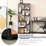 Bibliothèque étagère Zig zag Design Contemporain 70L x 24l x 178H cm Panneaux Particules noir