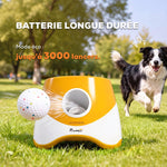 Lanceur de Balles Automatique avec 3 Balles en ETPU, 3 Réglages de Distance 6m/10m/14m, Intérieur et Extérieur, Orange