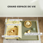 Cage cochon d'inde cage pour petits animaux avec parc amovible tapis imperméable mangeoire à foin 108 x 71 x 57 cm beige