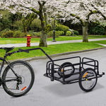 Fahrradanhänger, Transportanhänger für Fahrräder, 70 l, 155 L × 71,5 B × 77 H cm, Klappdeichsel mit universeller Befestigung, Stahl, maximale Traglast 40 kg, schwarz