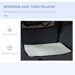 Sac de transport pliable - poignée, 3 entrées zippées, poche - coussin amovible - acier oxford polyester gris noir
