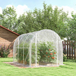 Serre tunnel de jardin 6m² serre de jardin tunnel 195x295x195cm cadre acier galvanisé, bâche PE 150g/m² transparent