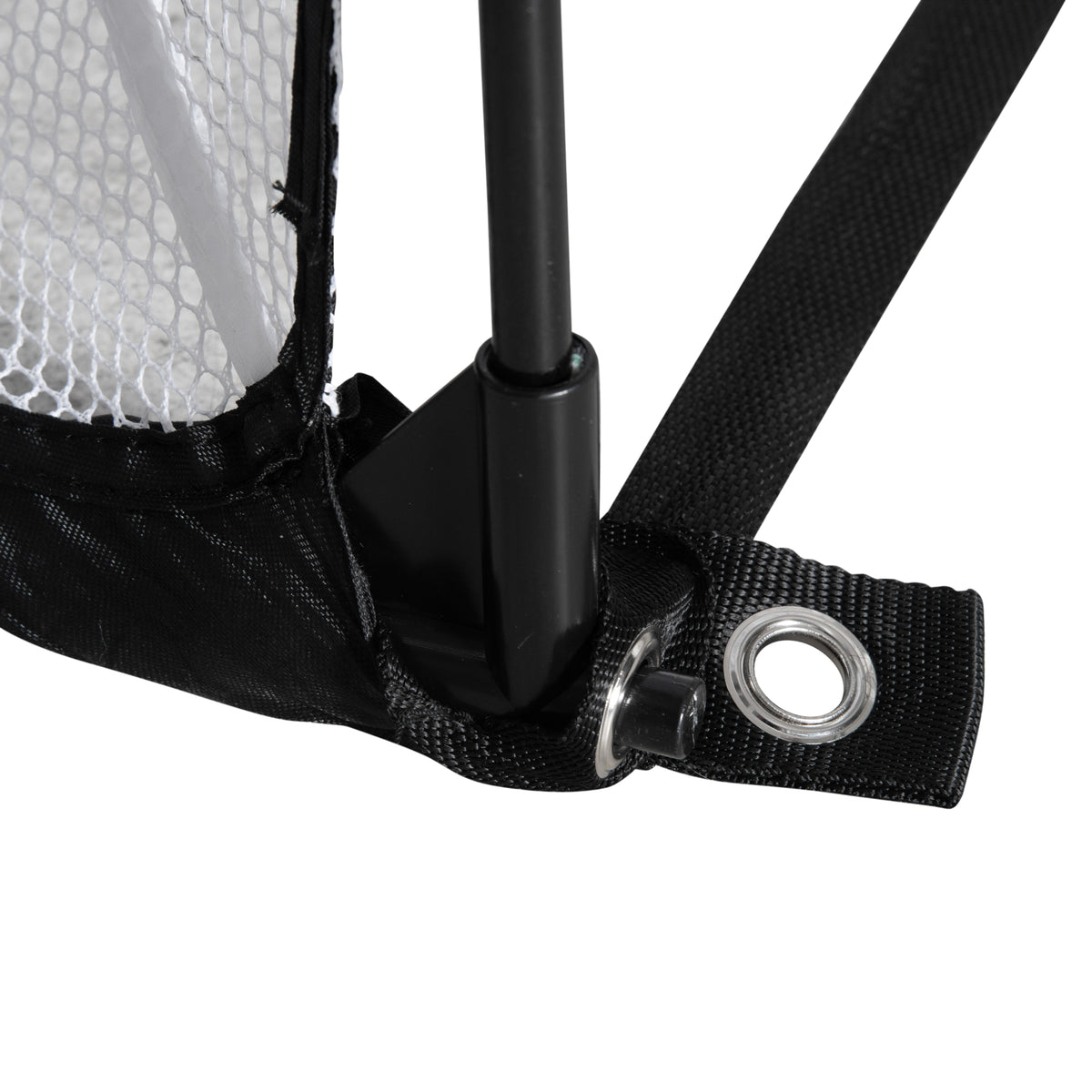Cage de Football système Pop Up avec sac de transport et piquets de fixation dim. 247L x 203l x 201,5H cm noir et blanc