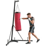 Support Sac de Frappe Autoportant avec Sac de Frappe et Base Lesté Réglable en Hauteur 175x91x231cm Rouge