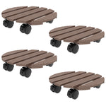 Lot de 4 supports ronds Ø30 cm pour plantes - porte plante à roulettes, intérieur et extérieur