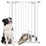 Cancelletto di sicurezza per animali 104H cm con porta a chiusura automatica, sistema a doppia chiusura senza foratura