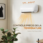 Chauffage mural en céramique 1000/2000W, radiateur électrique, ventilateur, thermostat, minuterie, 50x19x14cm, blanc