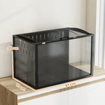 Jaula gigante para hámster, hábitat para roedores de acero y acrílico transparente con vista panorámica, 81 x 51 x 53 cm, negro
