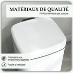 Poubelle de cuisine 20L avec couvercle à fermeture douce et pédale, seau intérieur amovible, 28L x 35l x 45H cm, blanc