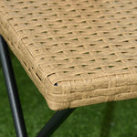 Table basse pliable de jardin style cosy chic dim. 40L x 40l x 40H cm métal époxy résine tressée bois naturel