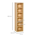 Lot de 2 étagères colonnes Armoire de Rangement CD-DVD 6 + 6 Compartiments dim. 21L x 19l x 88H cm capacité Max. 160 CD Naturel