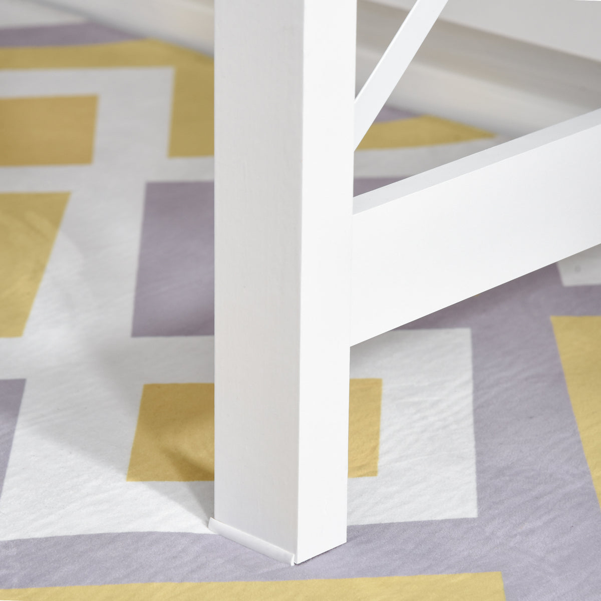 Bureau avec rangement bibliothèque en bois moderne avec étagères et grand plateau pour petits espaces maison chambre à coucher, 105 x 50 x 137,5 cm, blanc