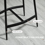 Lot de 2 tabourets de bar avec repose-pieds acier style industriel assise incurvée 48,5 x 38,5 x 68,5 cm marron noir