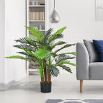 Künstliche Palme H. 1 m Kunstbaum Stamm Äste Flechten Blätter sehr realistisch Topf inklusive