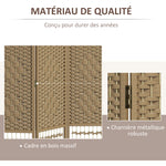 Paravent intérieur en bois séparateur de pièce cloison pliable 3 panneaux 120 x 170 cm bois naturel