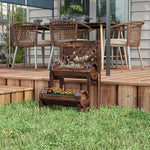 Jardinière sur pieds surélevée avec treillis carré potager 2 niveaux pour terrasse, balcon jardin 42 x 49 x 80 cm marron
