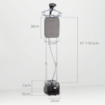 Défroisseur vapeur vertical 1950 W 32g/min, réservoir d'eau 2 L, tige télescopique, 11 températures réglables, noir