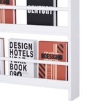 Étagère murale en bois pour livres et magazines, 4 niveaux, 59l x 12P x 113H cm, blanc