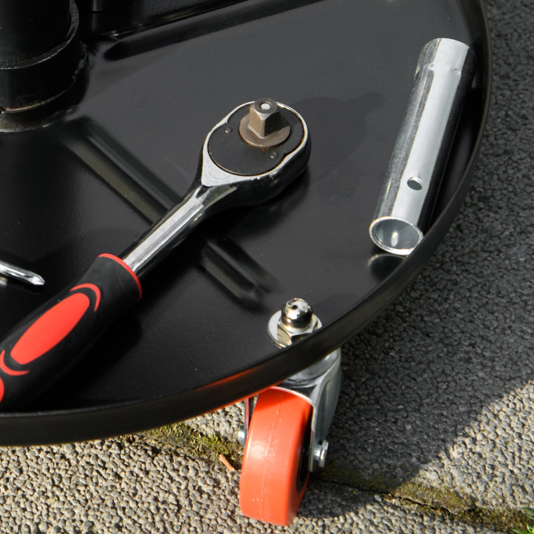 Tabouret de mécanicien siège pivotant hauteur réglable plateau de 100 kg pour le garage et la réparation automobile noir