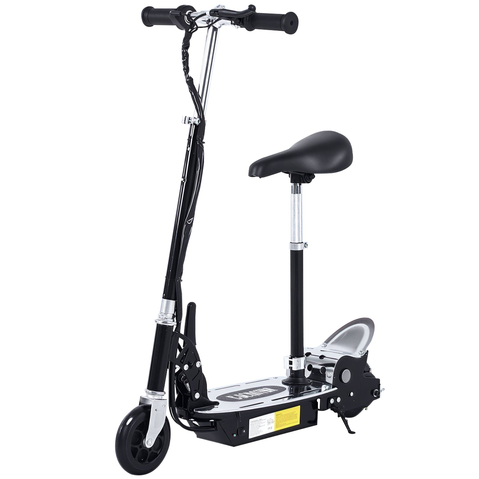 Trottinette électrique 120 W pliable pour enfant de 6+ ans hauteur guidon et selle réglable 10 Km/h max. noir