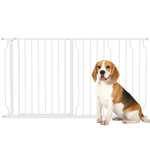 Barrière de sécurité chien barrière extensible 75-145 x 76 cm barrière escaliers couloirs portes sans perçage en acier et ABS blanc