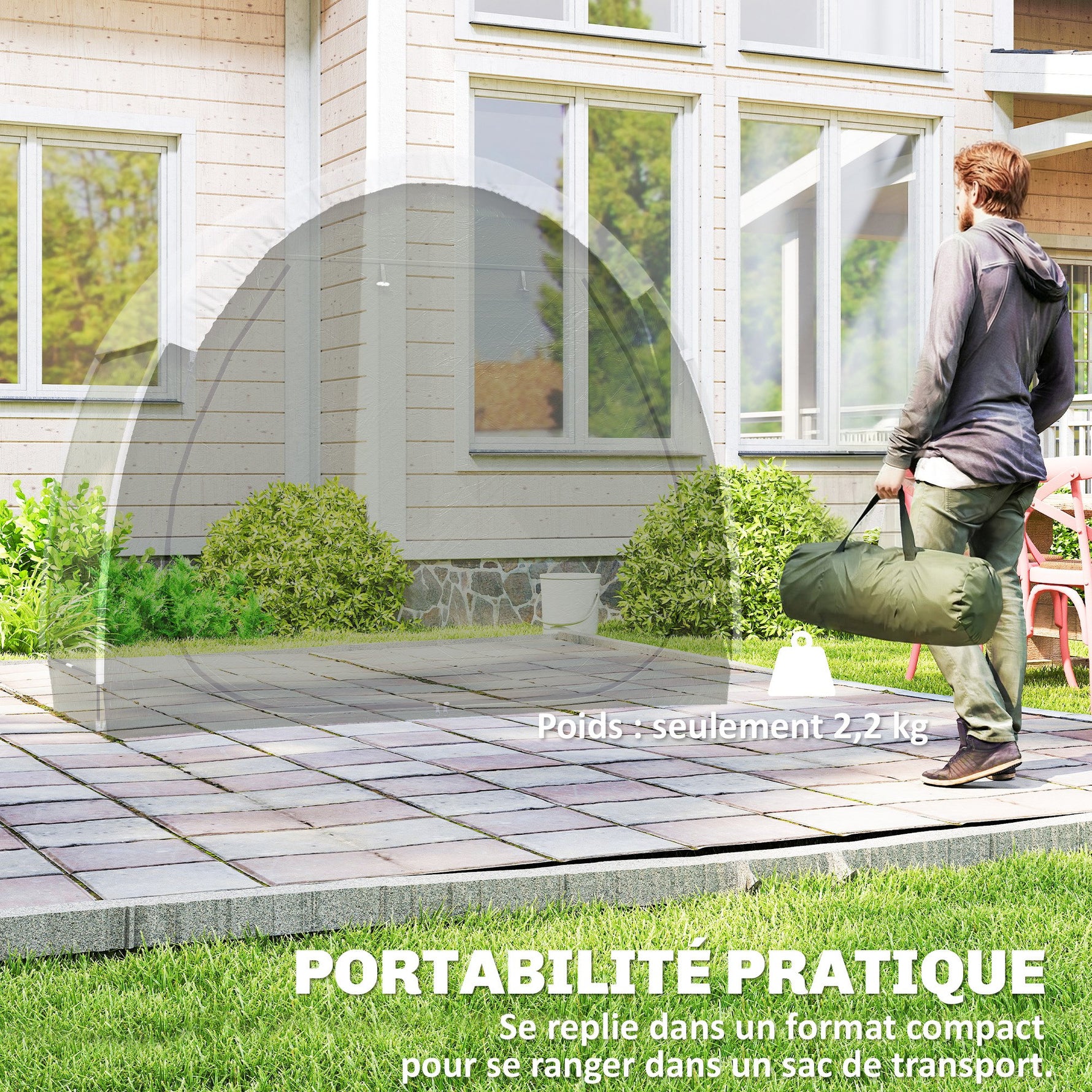 Tente à Vélo Abri de Vélo Portable pour 2 Vélos Imperméable avec poche sac transport Tissu Oxford 200 x 80 x 170 cm vert