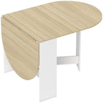 Inklapbare eettafel, ovale keukentafel inklapbaar voor maximaal 6 personen, voor kleine ruimtes, eetkamer, naturel hout