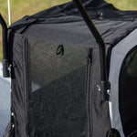 Remorque vélo jogger 2 en 1 pour animaux de compagnie drapeau roue avant pivotante réflecteurs noir