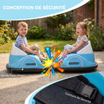 Voiture Tamponneuse Électrique Enfant 12V, Rotation à 360°, Auto-Tamponneuse Enfant avec Télécommande, Bleu
