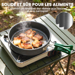 Kit de Casseroles Camping en Aluminium 11 Pcs, avec Sac de Rangement et Poignées Anti-Brûlures, Ø19x10cm, Gris-6
