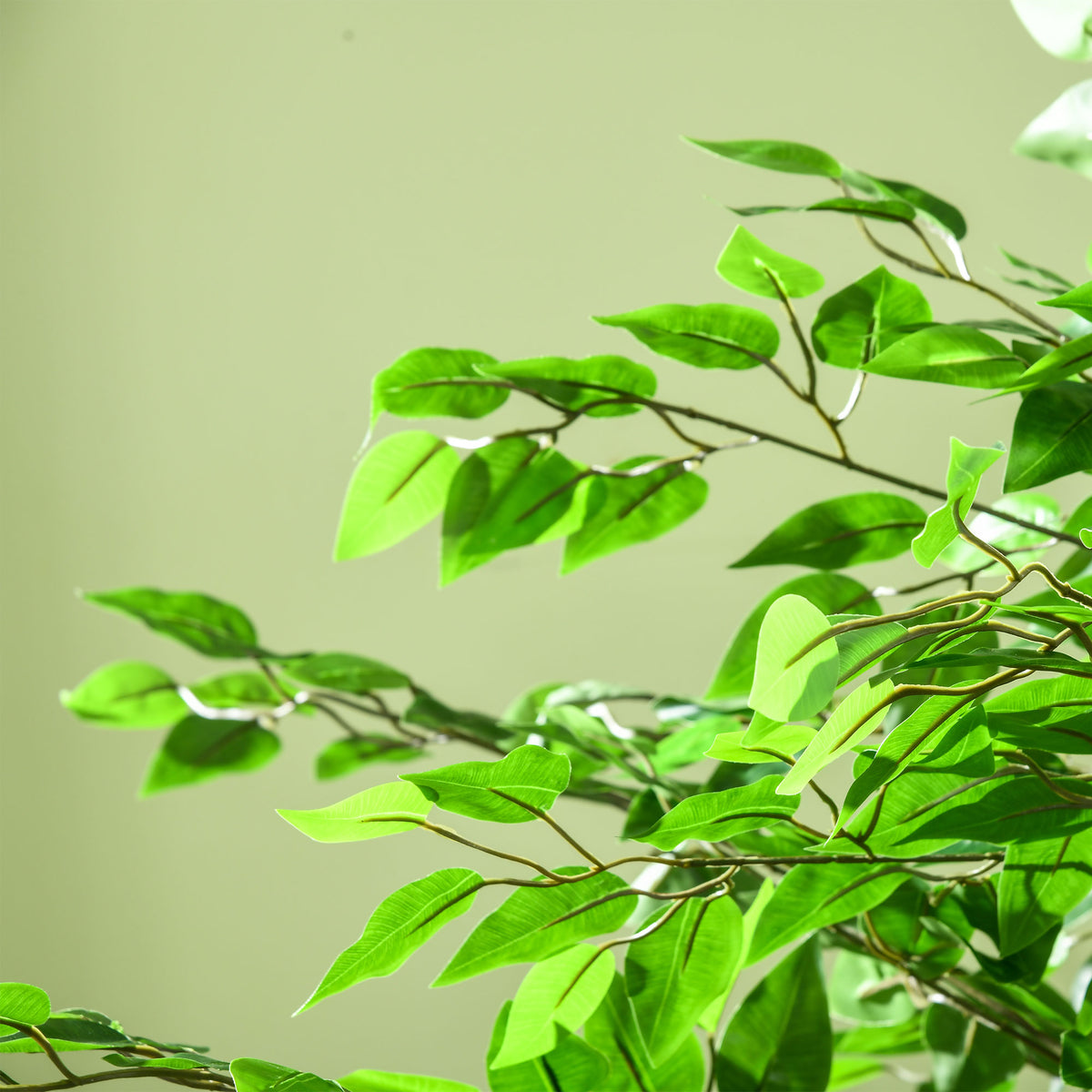 Plante artificielle ficus hauteur 1,80 m tronc branches liane lichen feuilles grand réalisme pot inclus vert