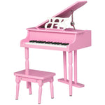 Kinder-Flügel aus Holz Kinderklavier 30 Tasten - inkl. Hocker und Notenständer - Musikinstrument - MDF rosa