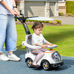 Porteur enfants, porteur bébé voiture à pousser 3 en 1 avec robot thème, pédales, poignée parentale, blanc