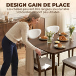 Ensemble table salle à manger avec 4 chaises table de cuisine avec chaises 4 personnes assise rembourrée noyer crème
