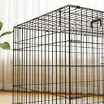 Cage caisse de transport pliante pour chien poignée, plateau amovible, coussin fourni 105 x 70 x 75 cm noir